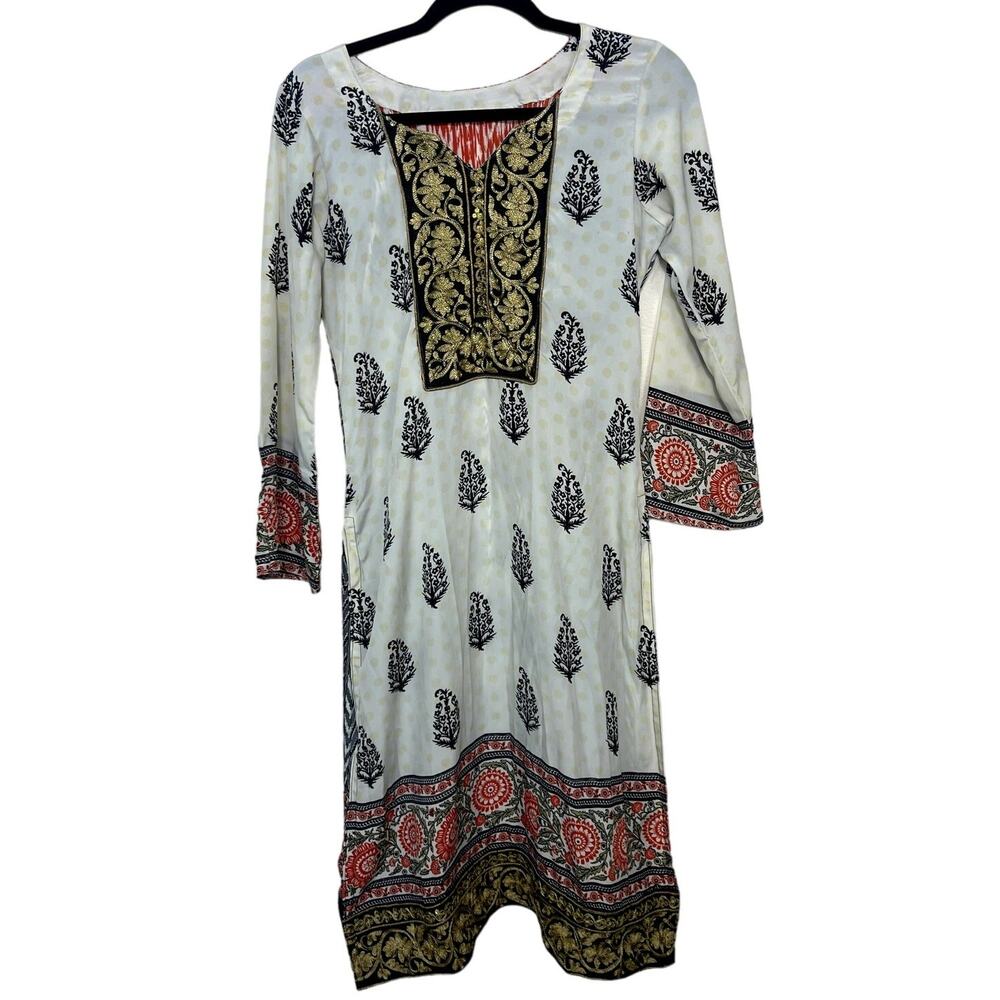 Women's Multi Pattern Indian Kurta Shirt Dress